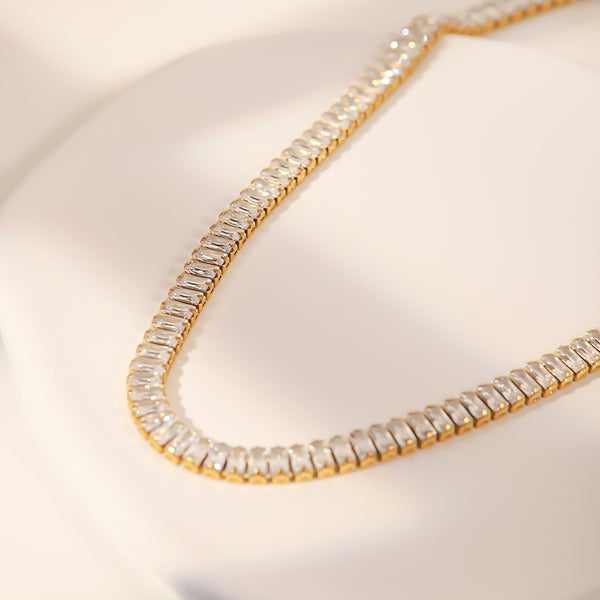 Ayaana Cubic Zirconium Necklace, Bracelet, Earrings Set Stainless Steel Non Tarnish Unbranded