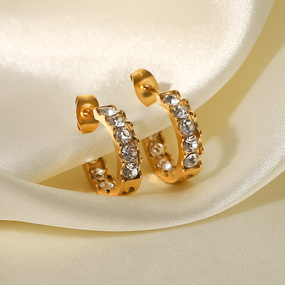 Adeena Mini Hoops 18k Gold Plated Stainless Steel Non Tarnish Unbranded
