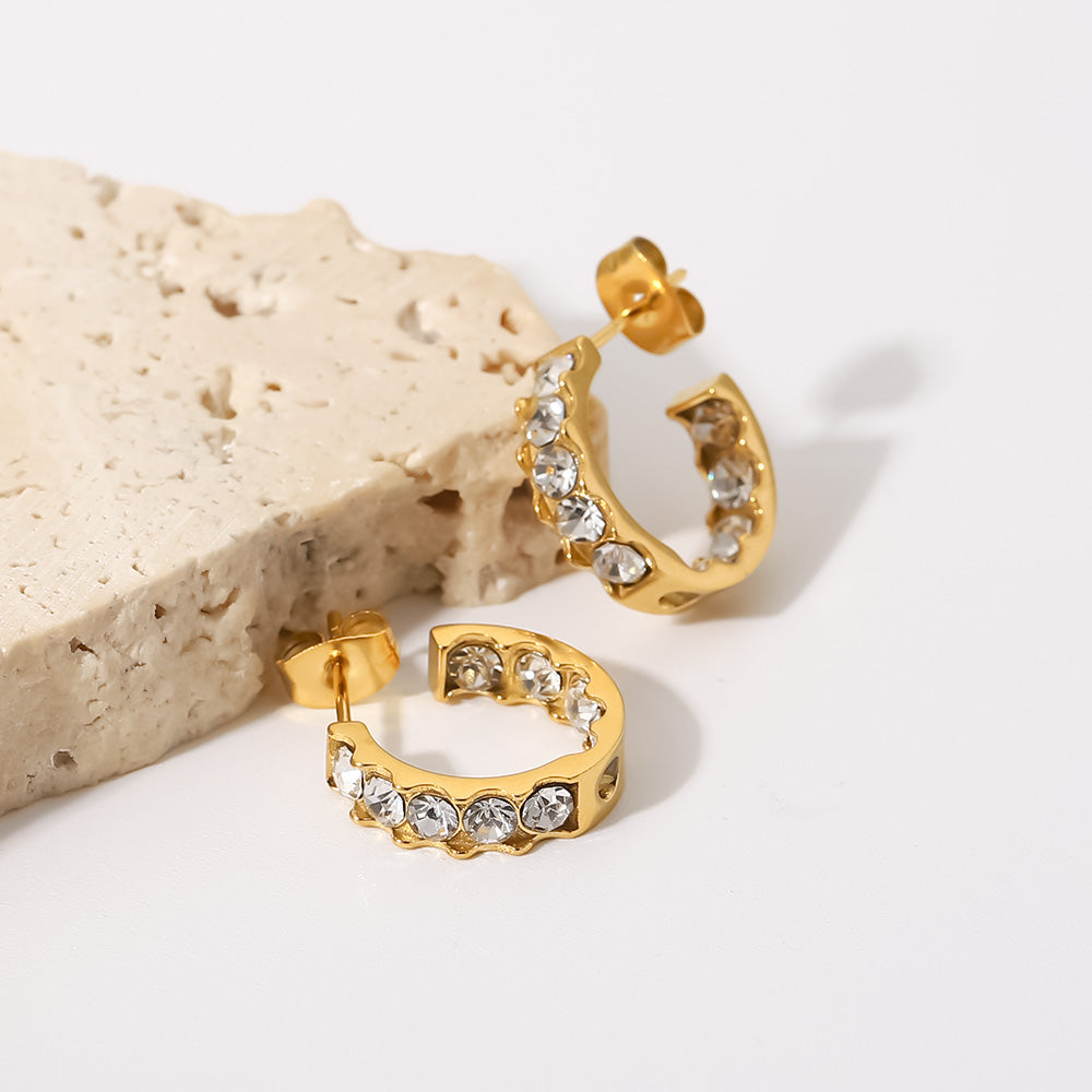 Adeena Mini Hoops 18k Gold Plated Stainless Steel Non Tarnish Unbranded