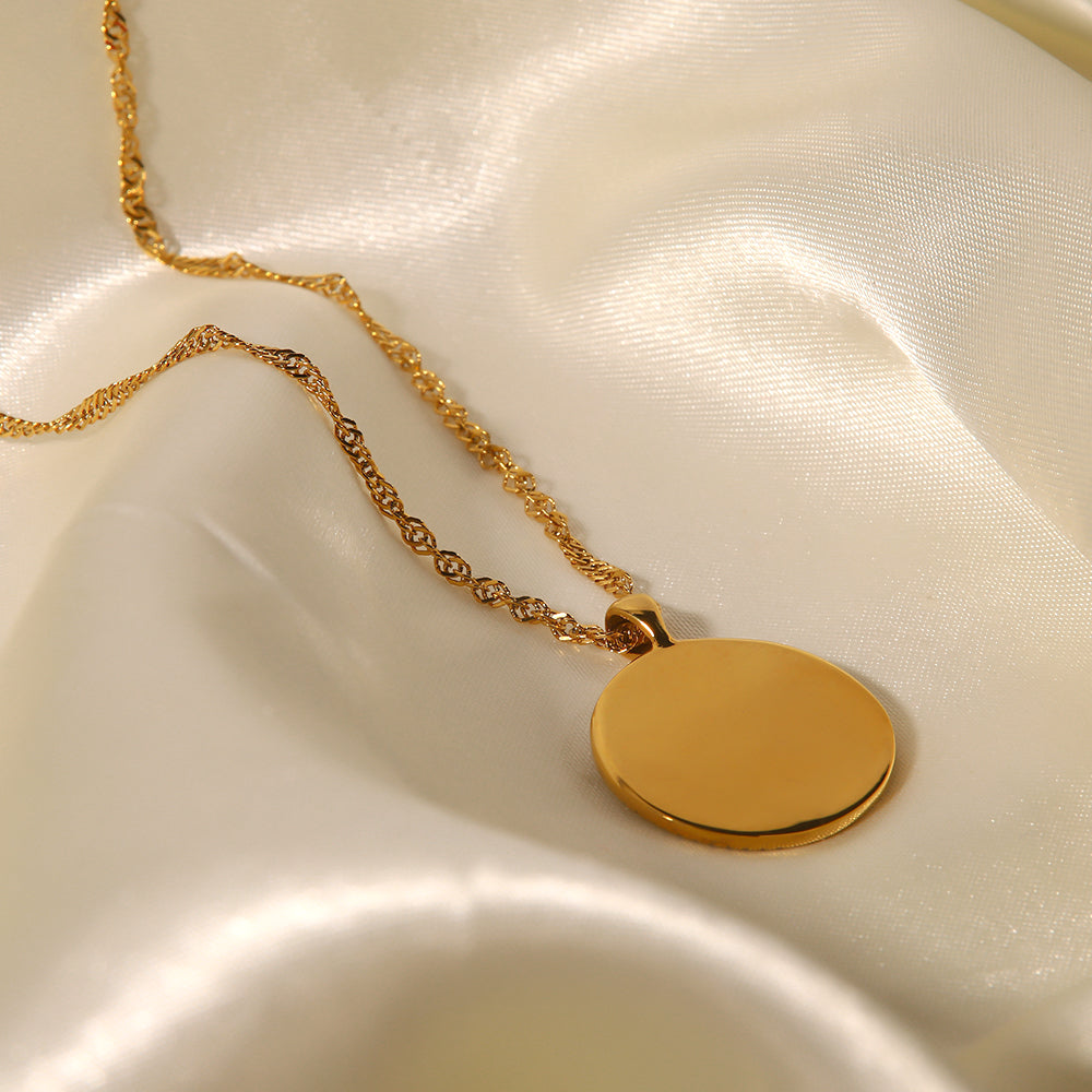 Serpent Stone Necklace Cubic Zirconia Pendant Gold Stainless Steel Non Tarnish Unbranded