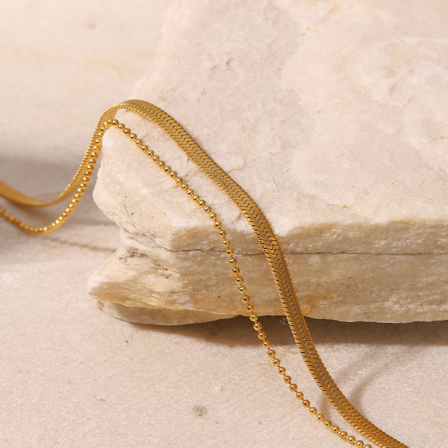 Snake Chain Double Strand Anklet Stainless Steel Non Tarnish UrbanFunkUK