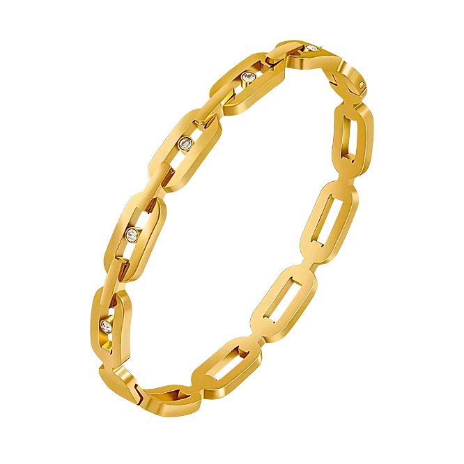 Amaya Zirconia Gold Bangle Unbranded