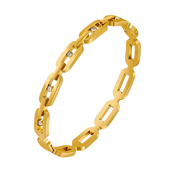 Amaya Zirconia Gold Bangle Unbranded