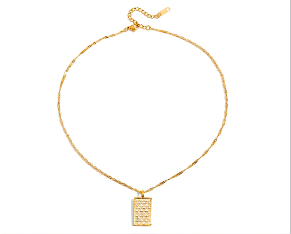 Cleo Tag Necklace Non Tarnish 18k Gold Plated Unbranded