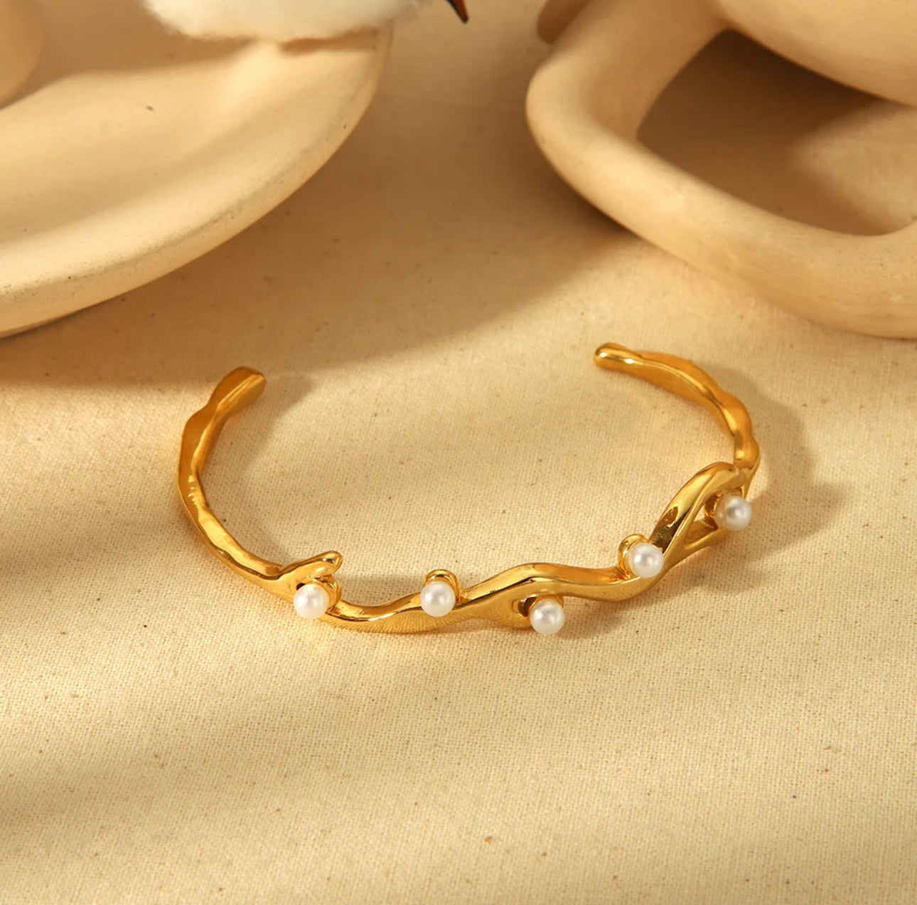 Pearla Cuff Bangle Stainless Steel Non Tarnish Unbranded