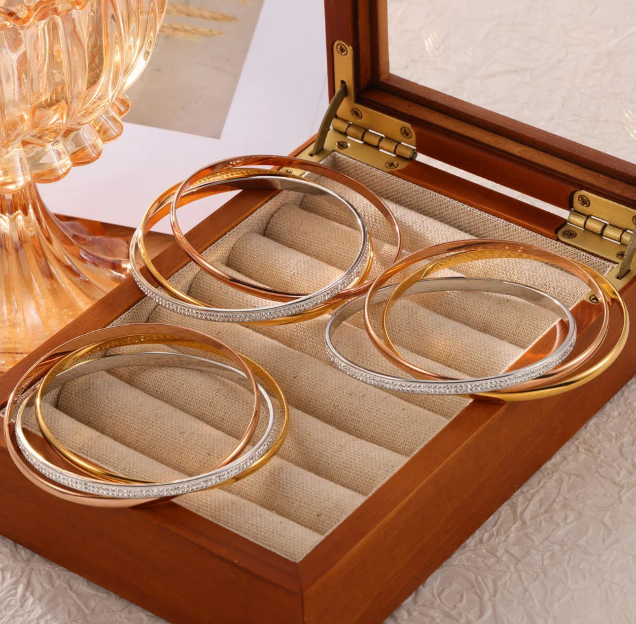 Nesrine Triple Bangles Stainless Steel Non Tarnish Unbranded