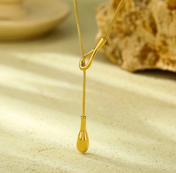Long Drop Necklace Stainless Steel Non Tarnish Unbranded