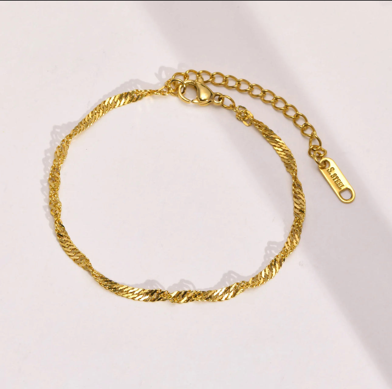Dainty Waterwave Bracelet Stainless Steel Gold & Silver Non Tarnish Unbranded