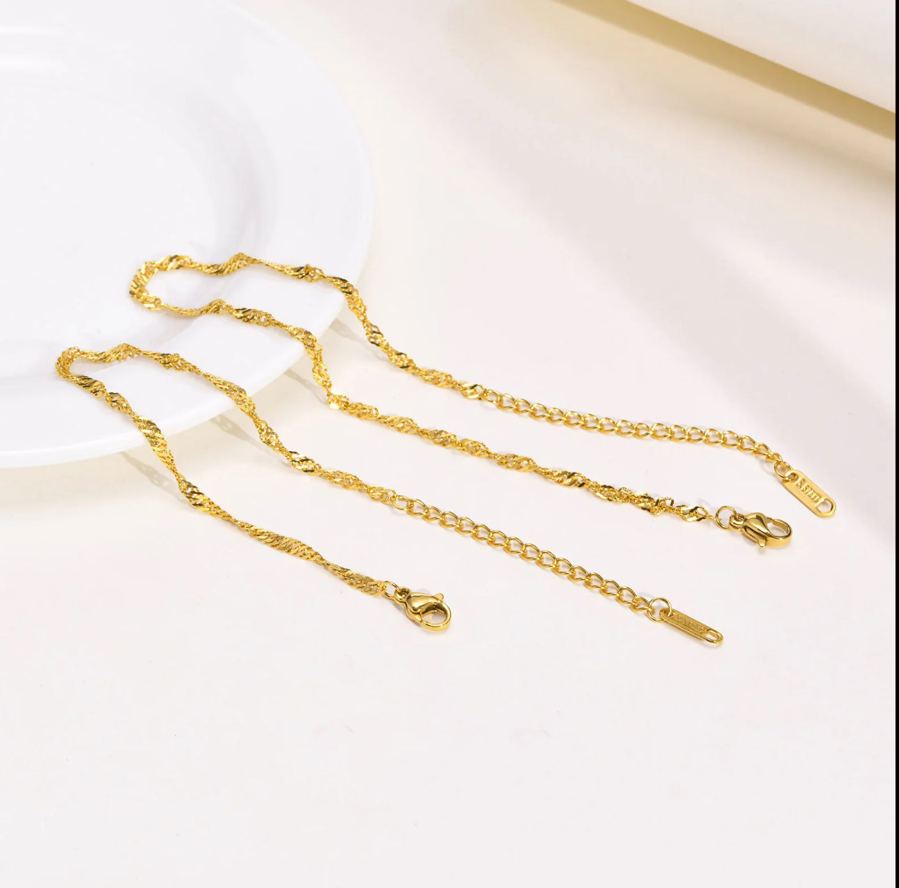 Dainty Waterwave Bracelet Stainless Steel Gold & Silver Non Tarnish Unbranded