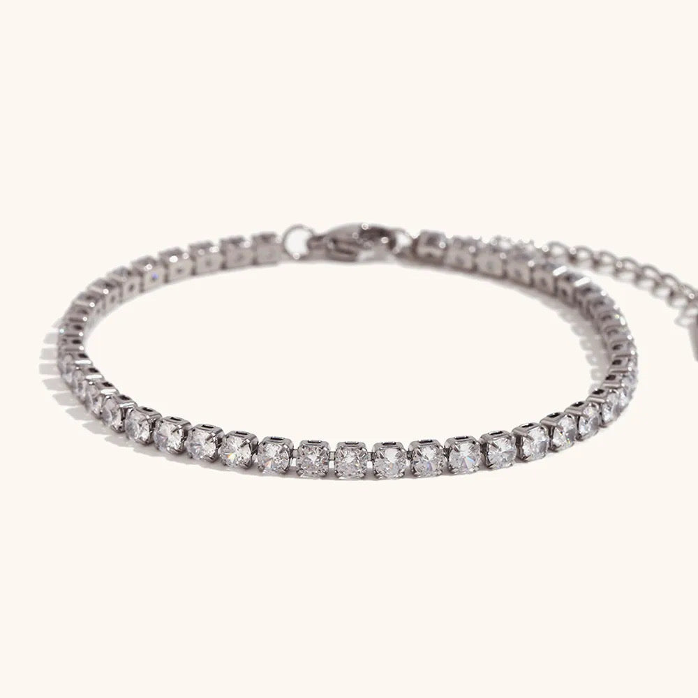 Kayla Tennis Bracelets Silver & Gold Stainless Steel Non Tarnish Unbranded