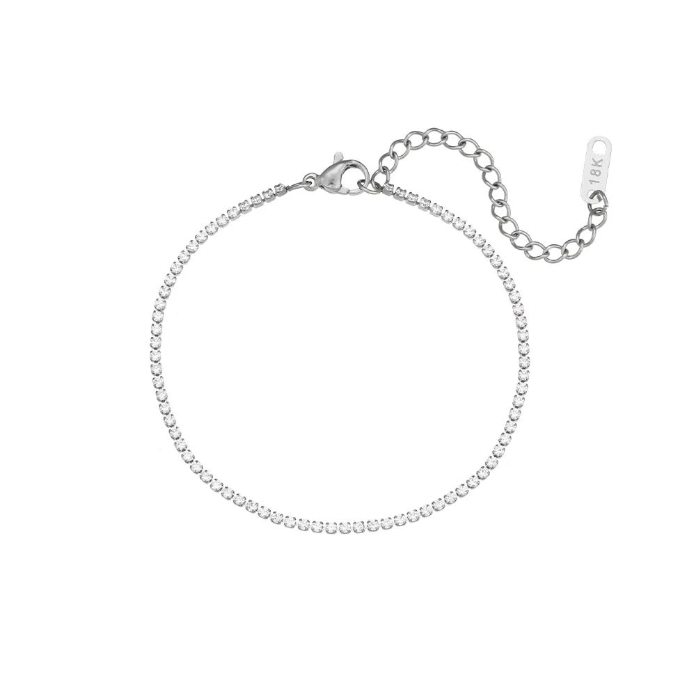 Kayla Tennis Bracelets Silver & Gold Stainless Steel Non Tarnish Unbranded