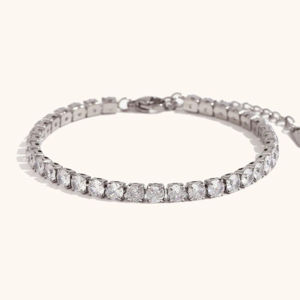 Kayla Tennis Bracelets Silver & Gold Stainless Steel Non Tarnish Unbranded