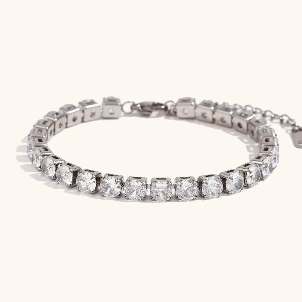 Kayla Tennis Bracelets Silver & Gold Stainless Steel Non Tarnish Unbranded