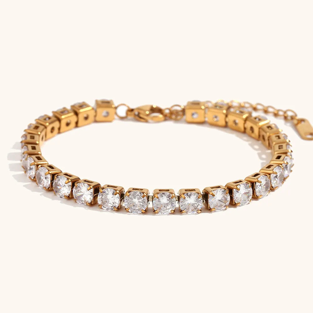Kayla Tennis Bracelets Silver & Gold Stainless Steel Non Tarnish Unbranded