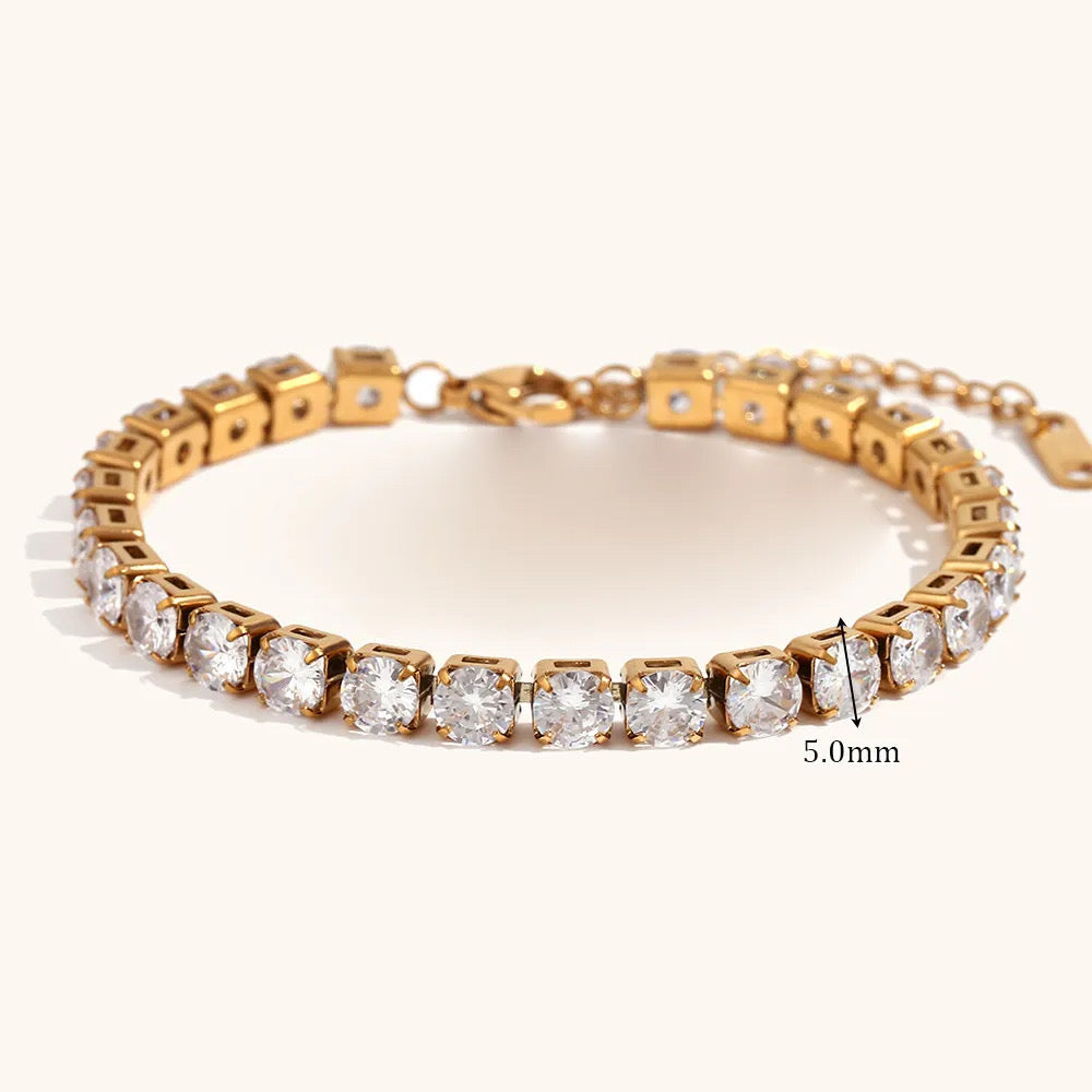 Kayla Tennis Bracelets Silver & Gold Stainless Steel Non Tarnish Unbranded