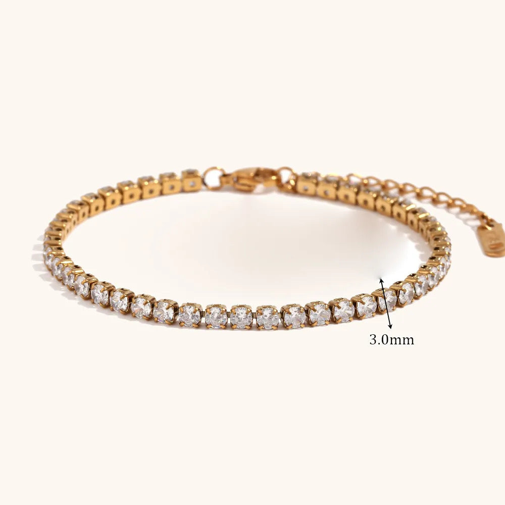 Kayla Tennis Bracelets Silver & Gold Stainless Steel Non Tarnish Unbranded