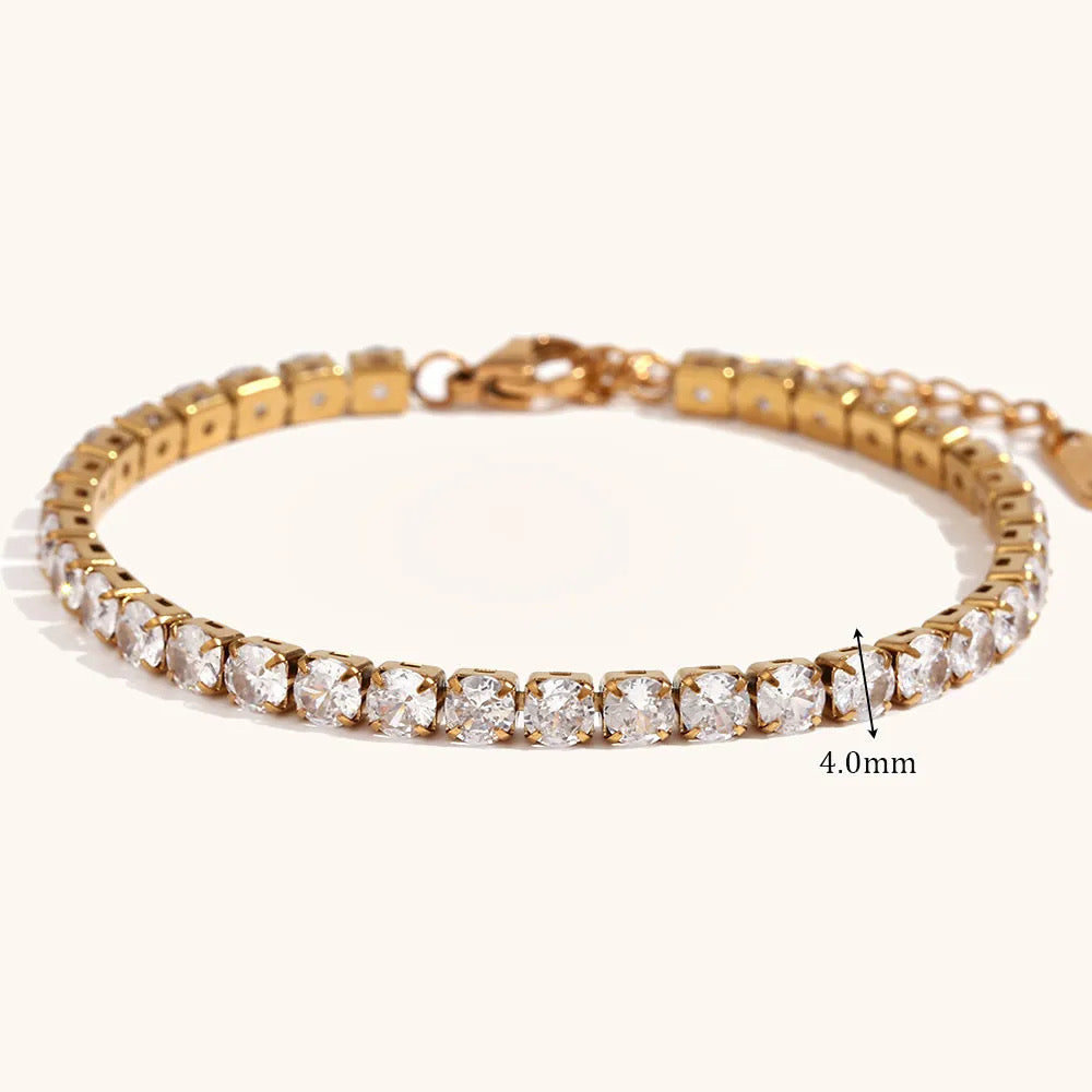 Kayla Tennis Bracelets Silver & Gold Stainless Steel Non Tarnish Unbranded