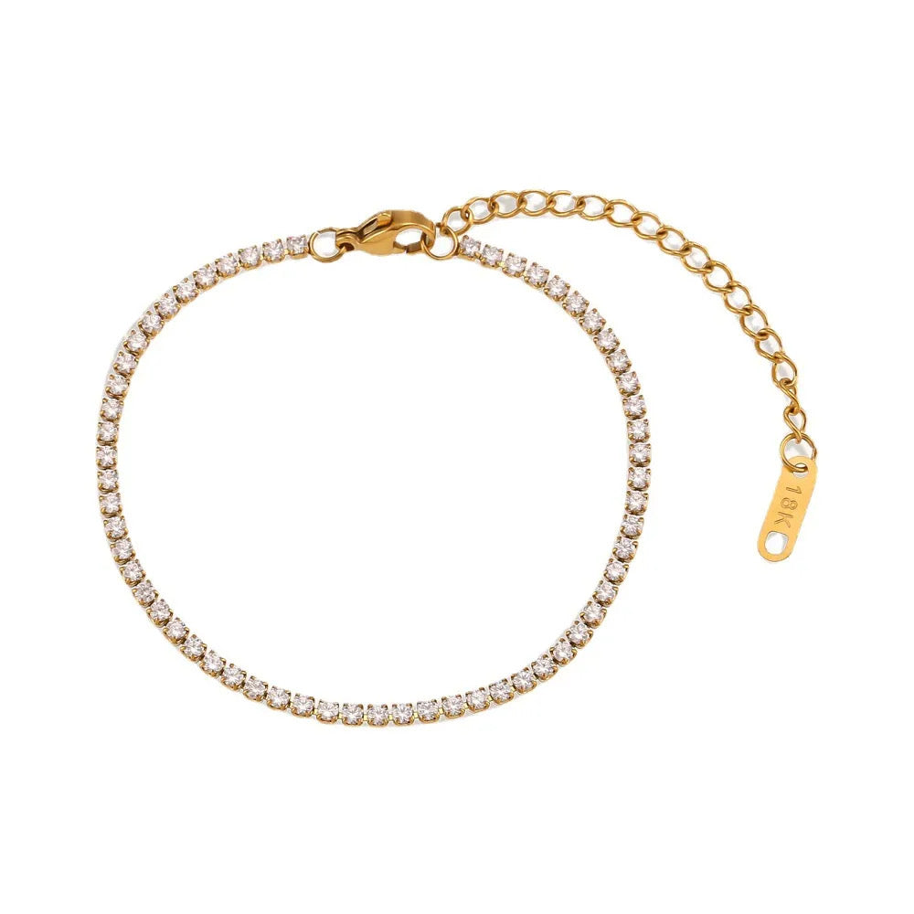Kayla Tennis Bracelets Silver & Gold Stainless Steel Non Tarnish Unbranded