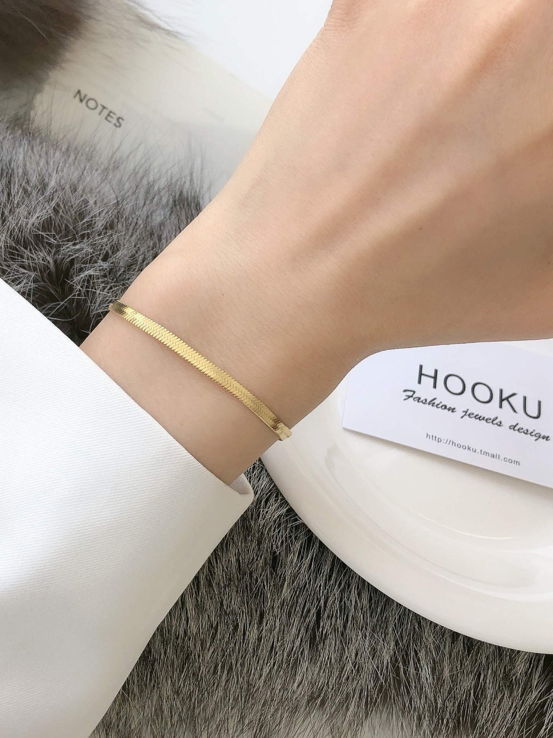 Snake Chain Bracelet Stainless Steel Gold & Silver Unbranded