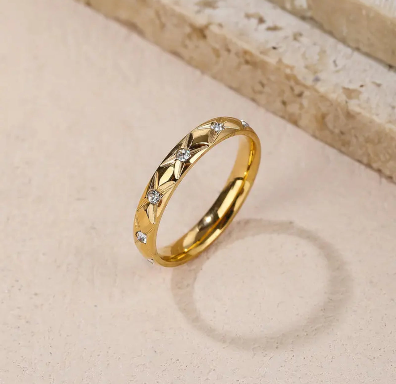 Celeste Band Ring Stainless Steel Non Tarnish Unbranded