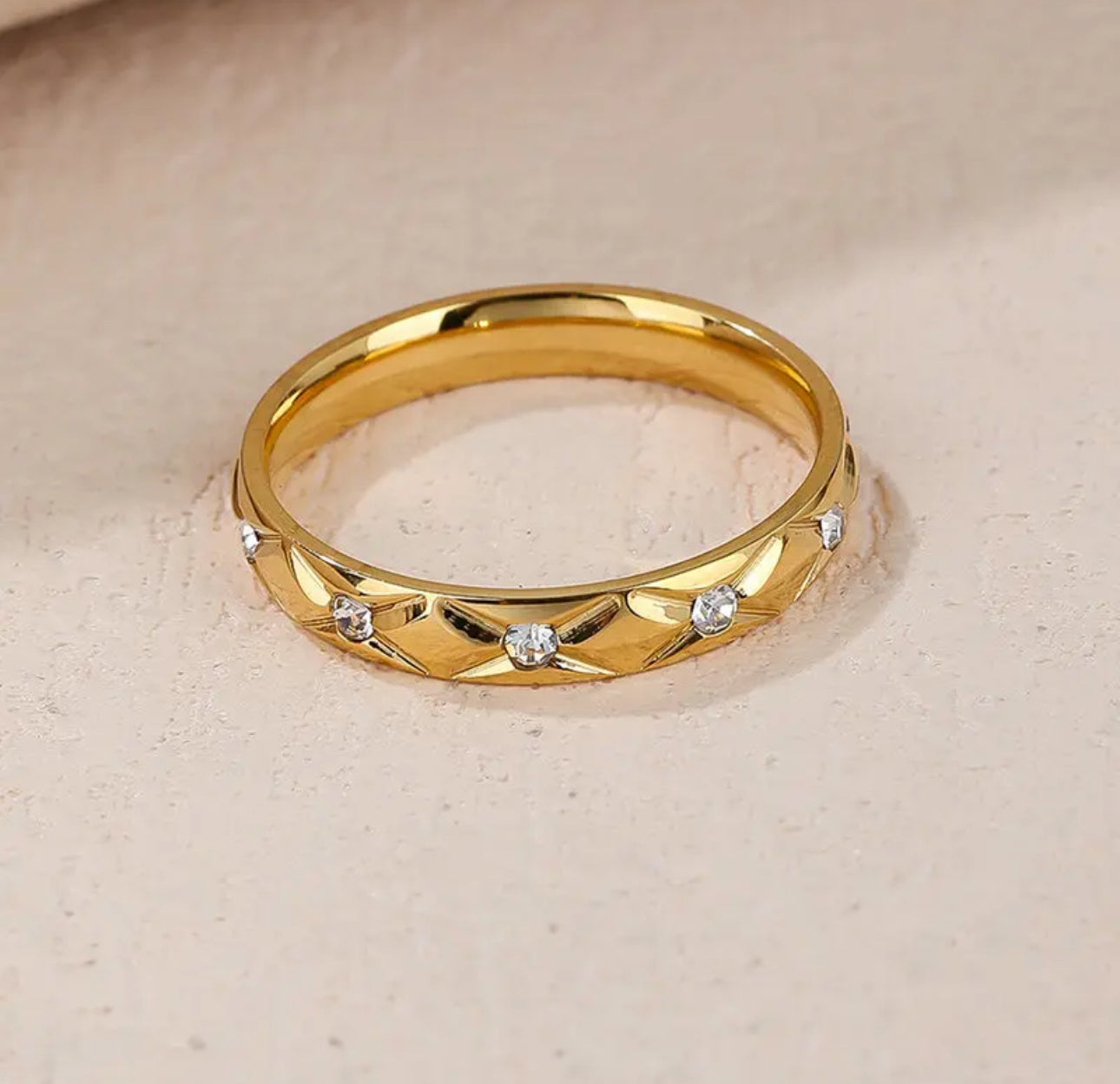 Celeste Band Ring Stainless Steel Non Tarnish Unbranded