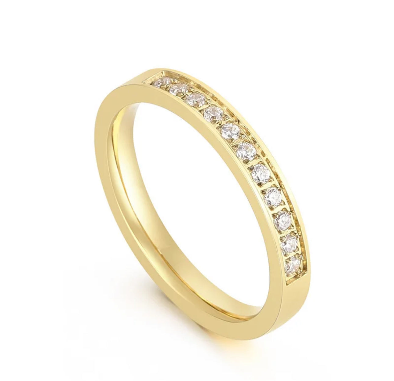 Savannah Eternity Band Ring Stainless Steel Non Tarnish Unbranded