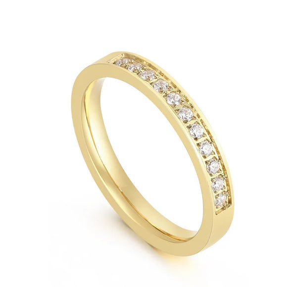 Savannah Eternity Band Ring Stainless Steel Non Tarnish Unbranded