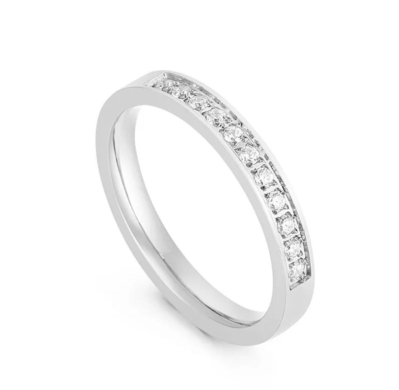 Savannah Eternity Band Ring Stainless Steel Non Tarnish Unbranded