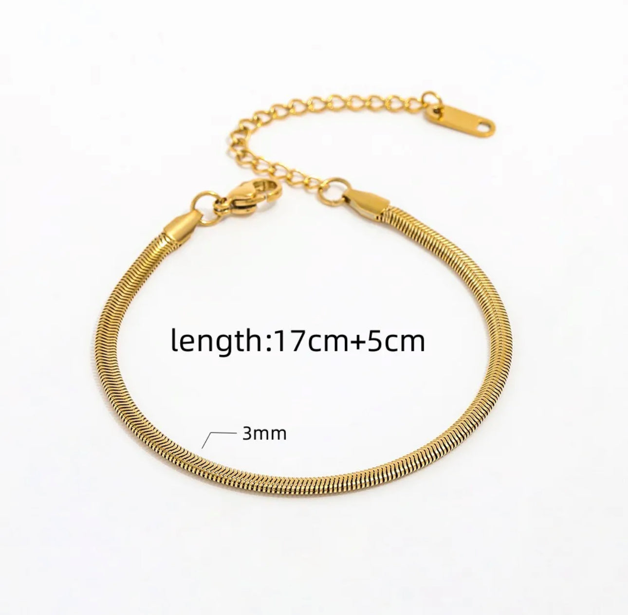 Dainty Rounded Snake Chain Bracelet Stainless Steel Non Tarnish Unbranded