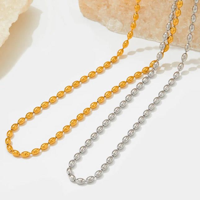 Hamnah Beaded Necklace Stainless Steel Non Tarnish Unbranded