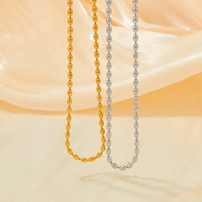 Hamnah Beaded Necklace Stainless Steel Non Tarnish Unbranded