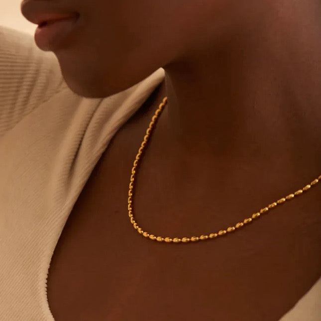 Hamnah Beaded Necklace Stainless Steel Non Tarnish Unbranded