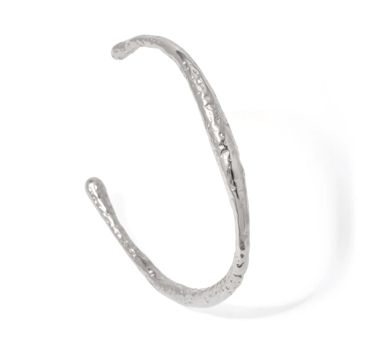 Irregular Textured Cuff Bangle Stainless Steel Non Tarnish Unbranded