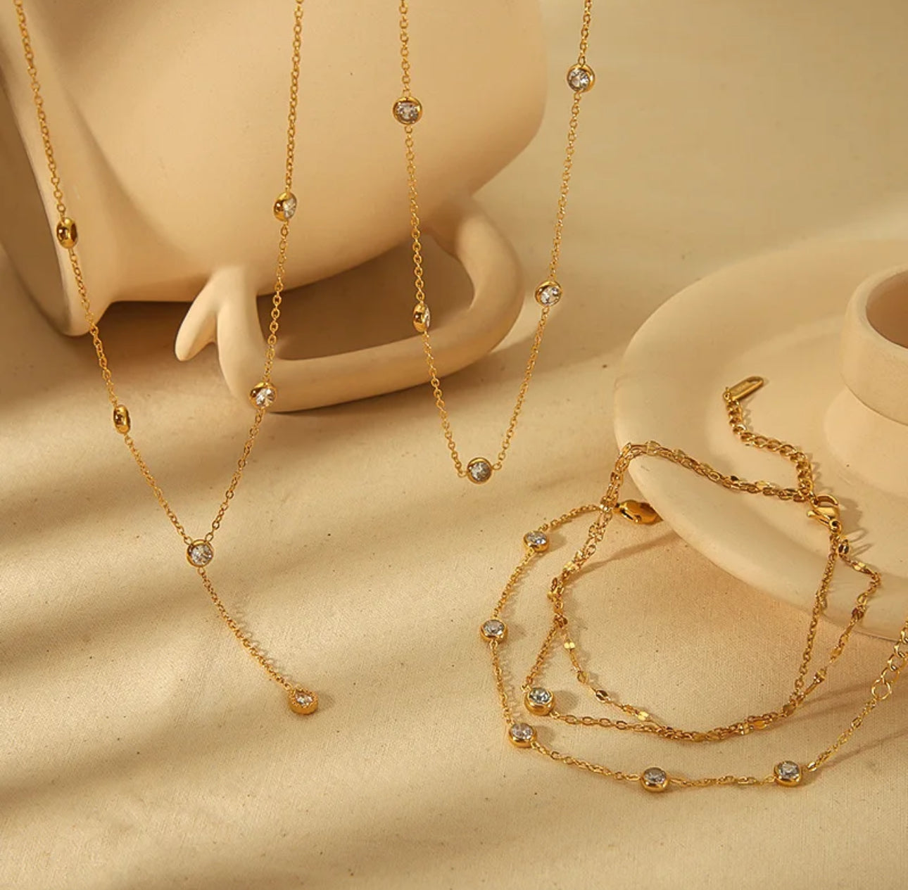 Alaina Lariat Necklace Stainless Steel Non Tarnish Unbranded