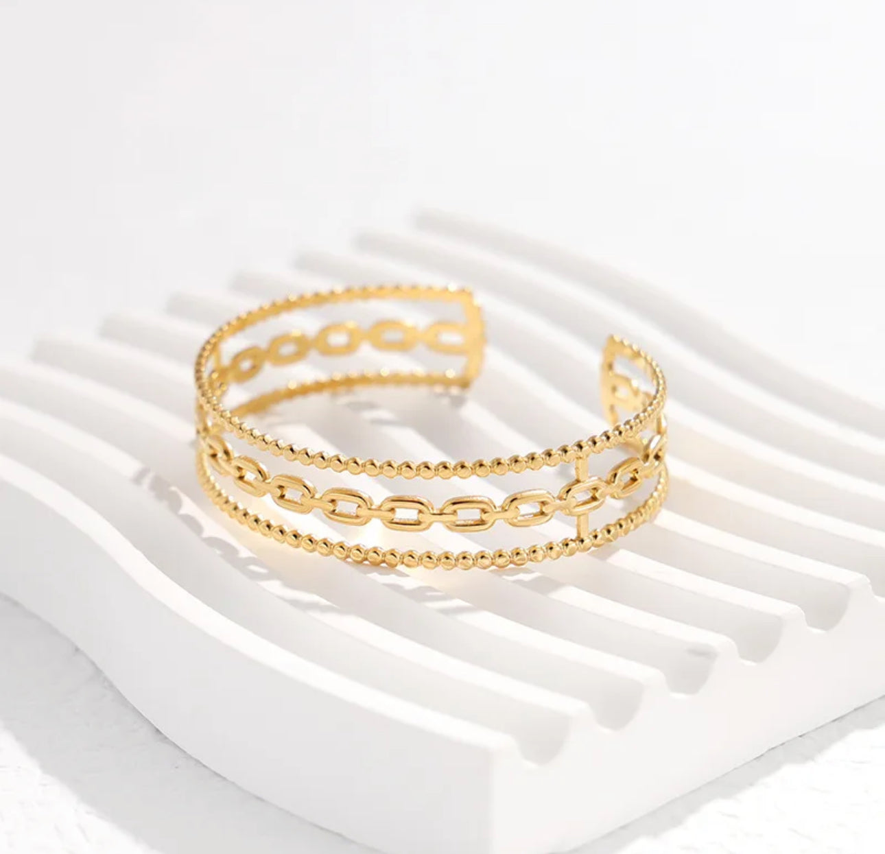 Safa Cuff Bangle Stainless Steel Non Tarnish Unbranded
