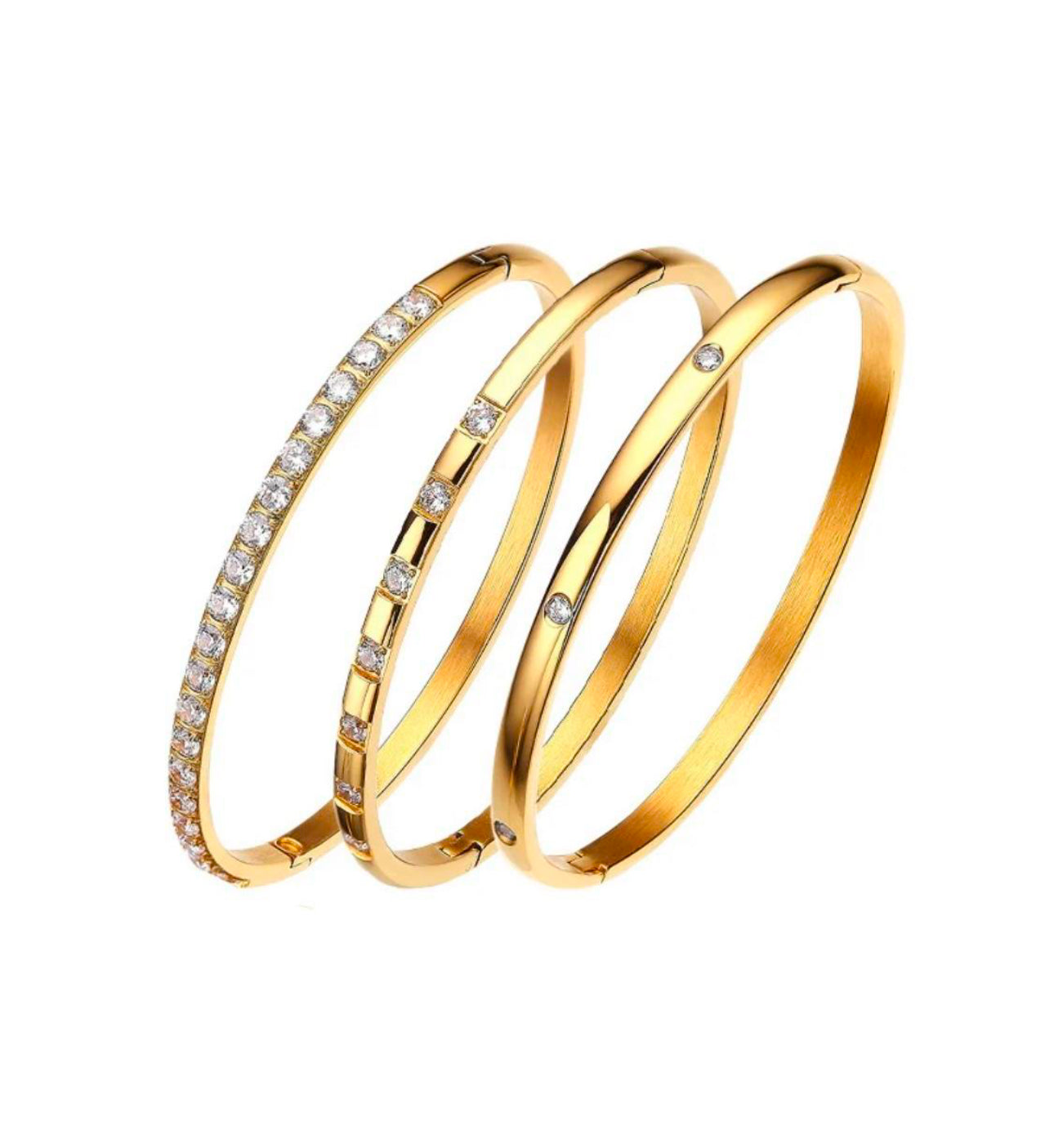 Neriyah Cubic Zirconium Bangle Stainless Steel Non Tarnish Unbranded