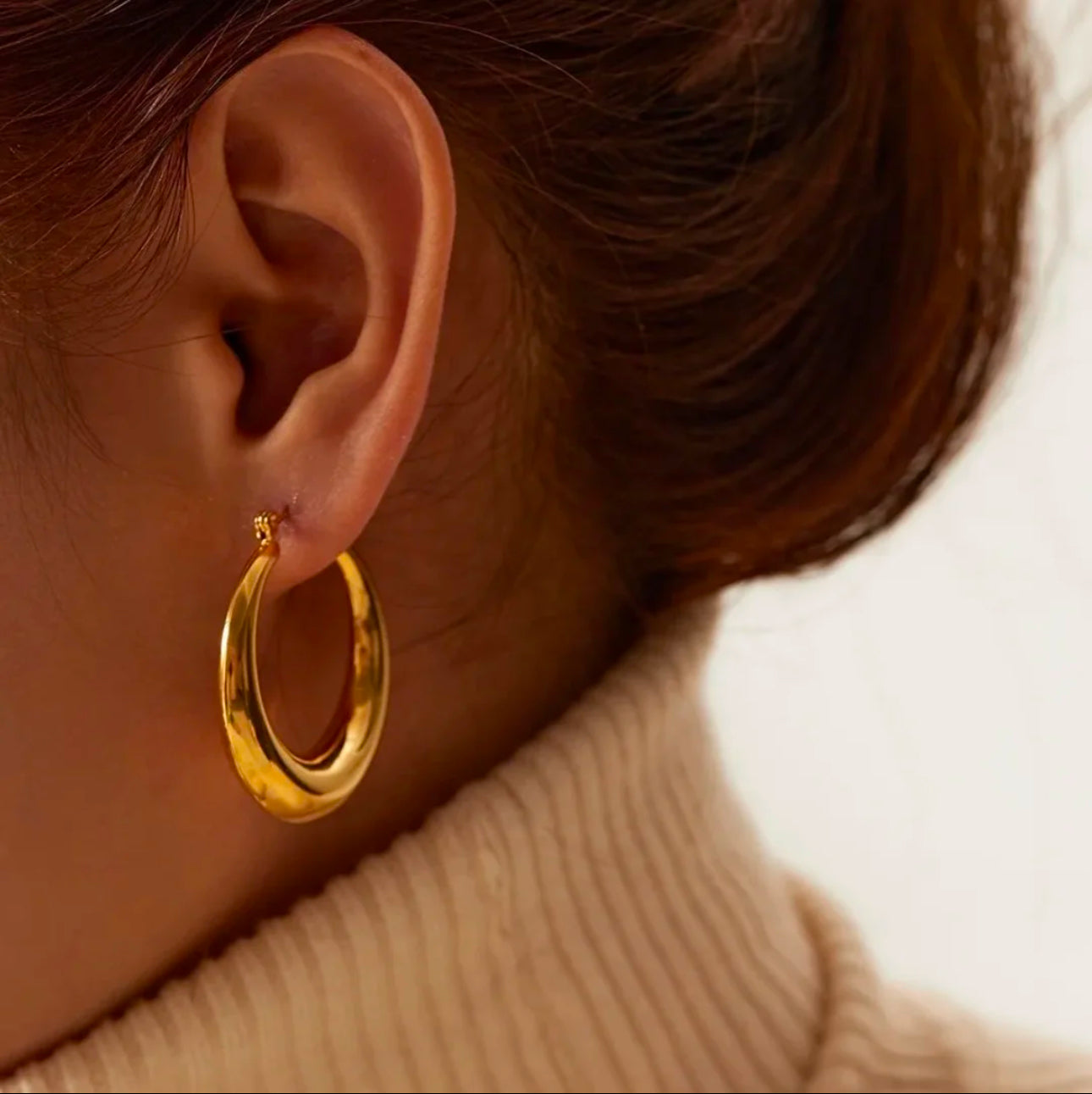 Demi Gold Stainless Steel Hoops Non Tarnish Unbranded