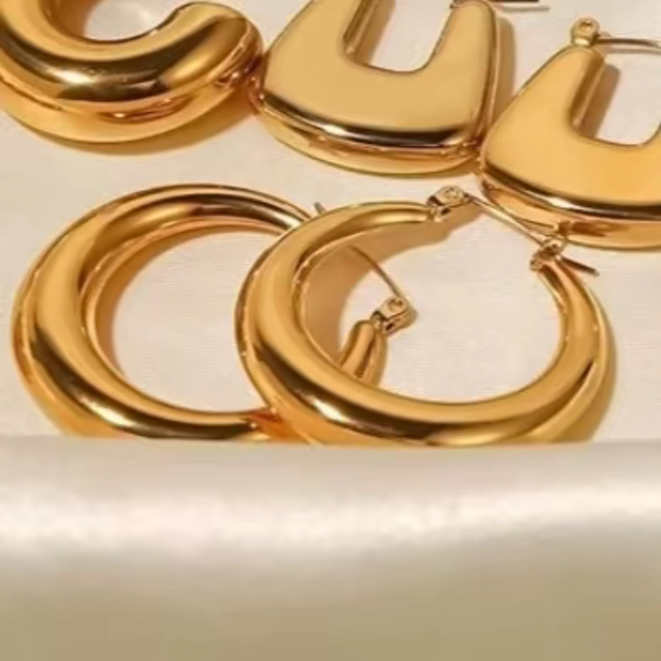 Demi Gold Stainless Steel Hoops Non Tarnish Unbranded