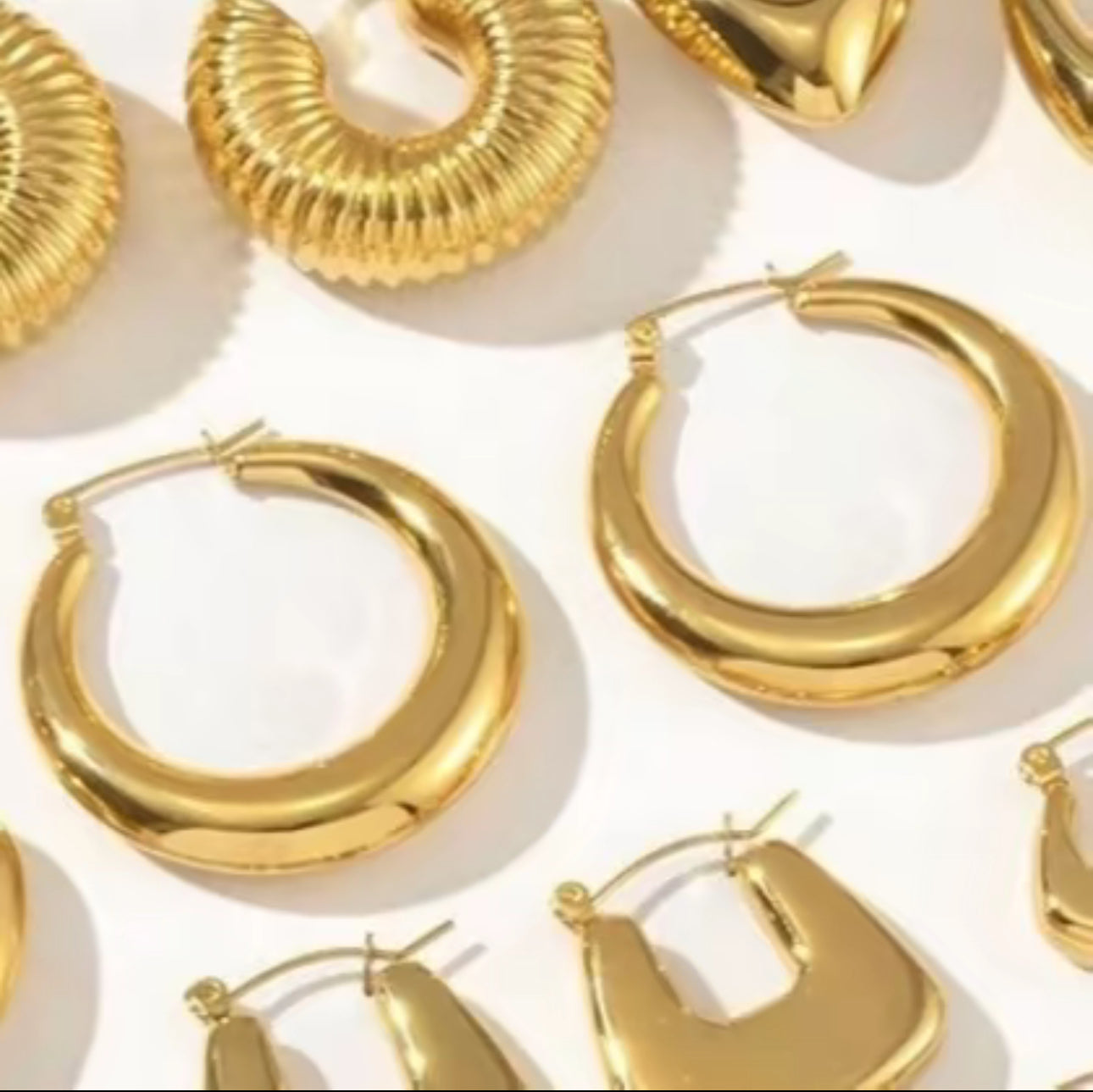 Demi Gold Stainless Steel Hoops Non Tarnish Unbranded