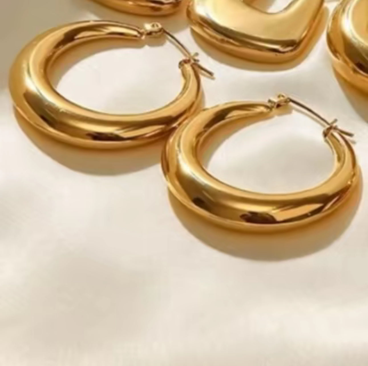 Demi Gold Stainless Steel Hoops Non Tarnish Unbranded