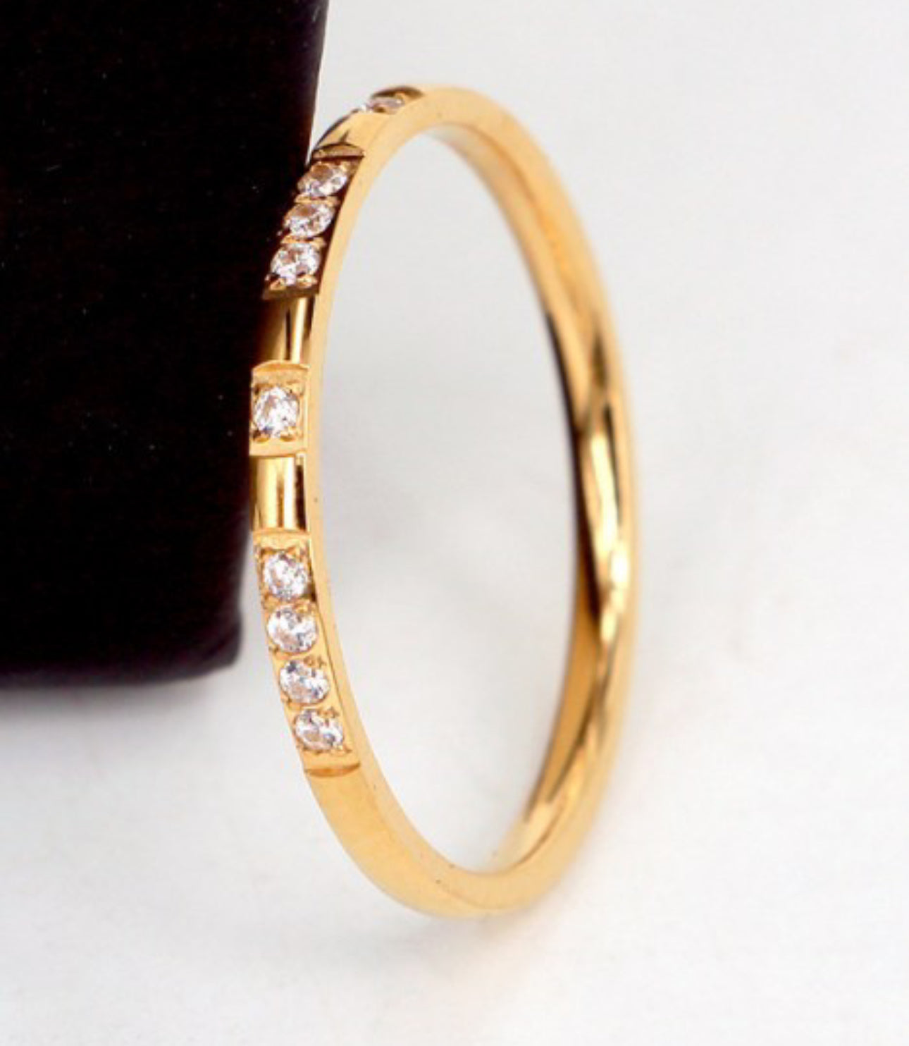 Dainty Stone Ring Stainless Steel Non Tarnish Unbranded