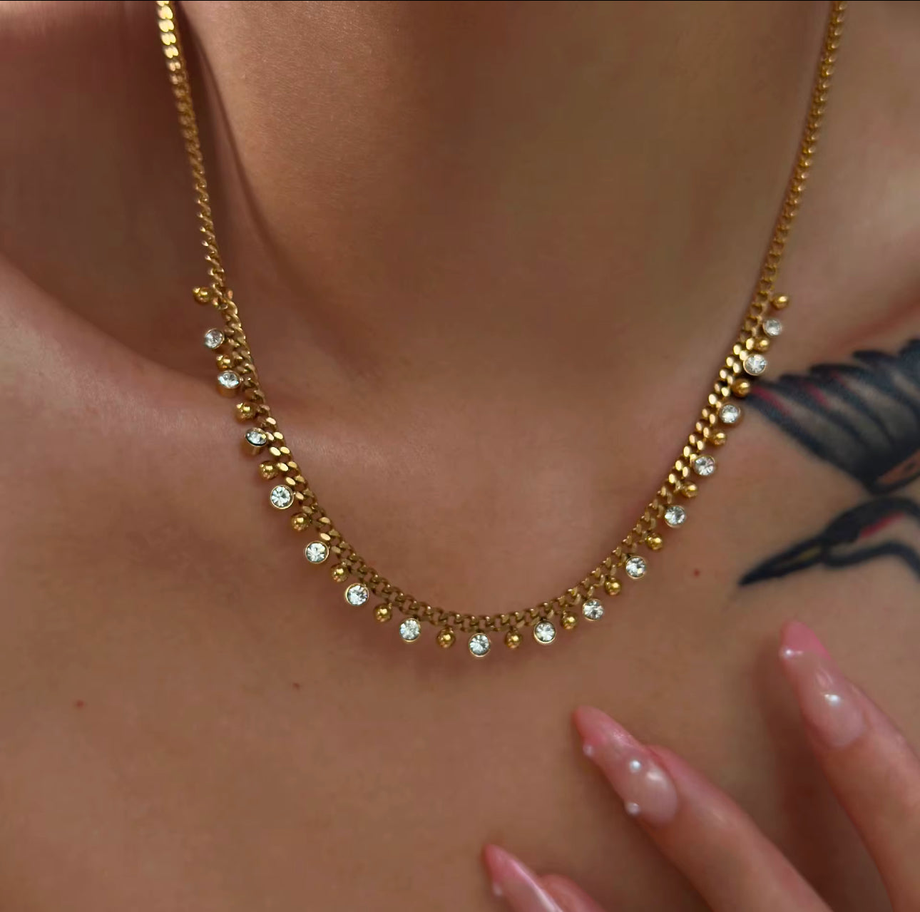 Leila Beaded Stone Necklace