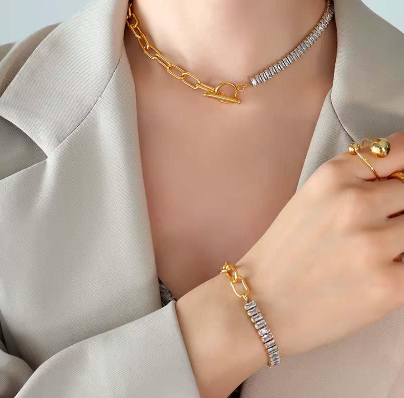Clarissa T-Bar Stone Bracelet