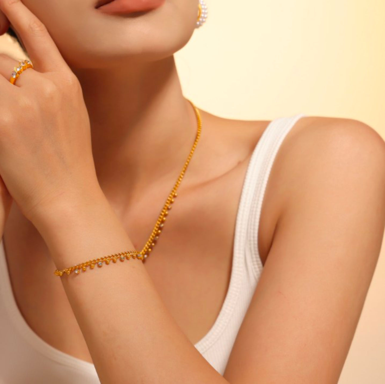 Leila Beaded Stone Necklace