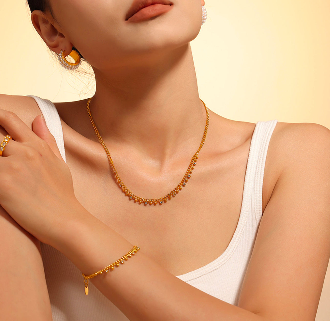 Leila Beaded Stone Necklace