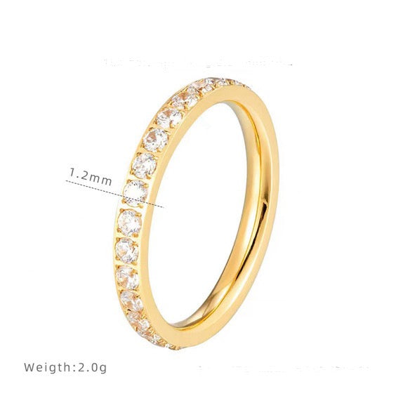 Eternity Band Ring Stainless Steel Non Tarnish Unbranded