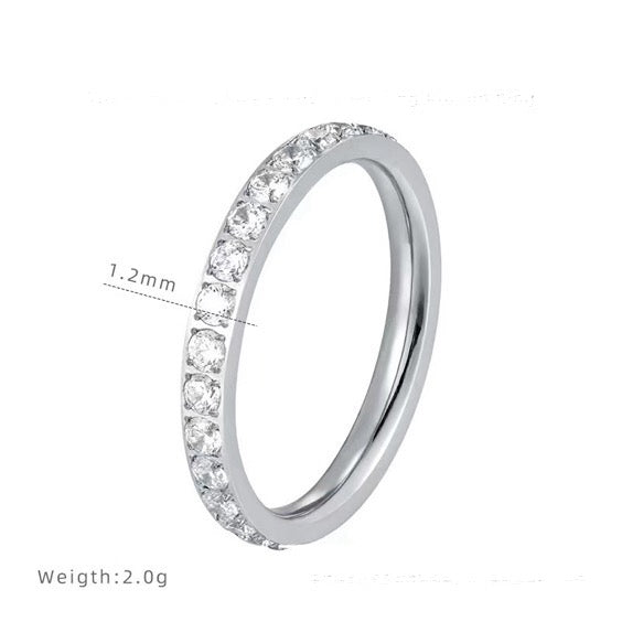 Eternity Band Ring Stainless Steel Non Tarnish Unbranded