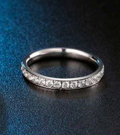 Eternity Band Ring Stainless Steel Non Tarnish Unbranded