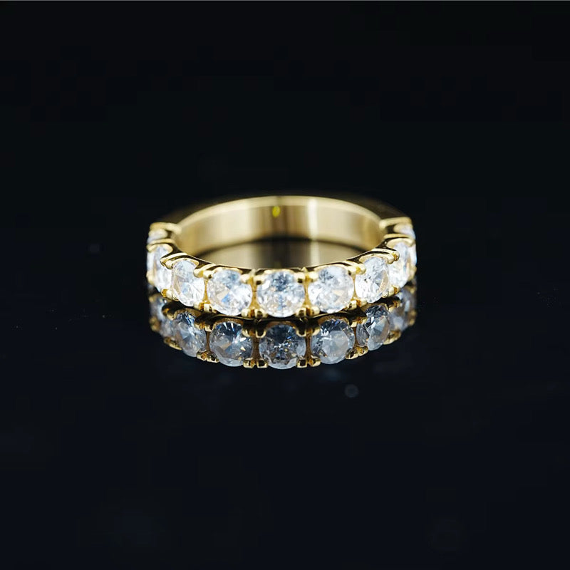 Tia Eternity Stone Ring Gold & Silver Unbranded