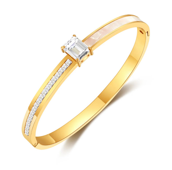 Safaanah Pearl Gold Bangle Stainless Steel Non Tarnish Unbranded